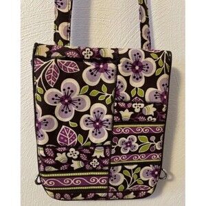 Vera Bradley Plum Petals Purse Bag Crossbody RFID Magnetic Closure Hipster
